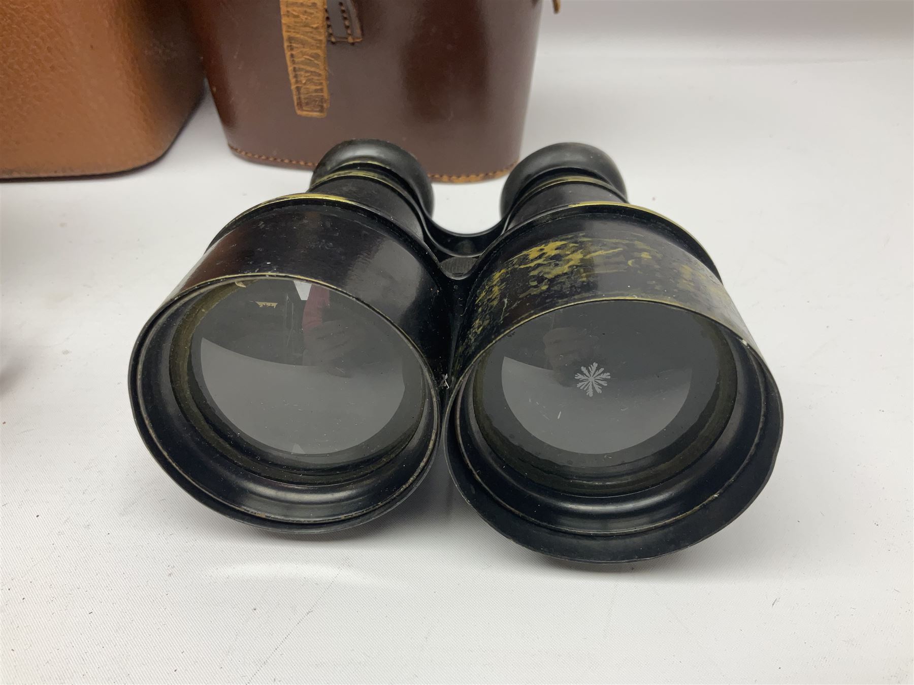 No2 folding autographic brownie, Exakta Varex IIb camera, brass three draw telescope, H.H. Son Ltd binoculars, Carl Zeiss Jena Jenoptem 7x50W binoculars etc