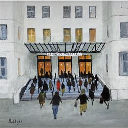 Janet Ledger (British 1931-): 'Embassy Theatre' London, acrylic on board signed 14cm x 14cm 
Provenance: with The Linda Blackstone Gallery, Pinner, label verso