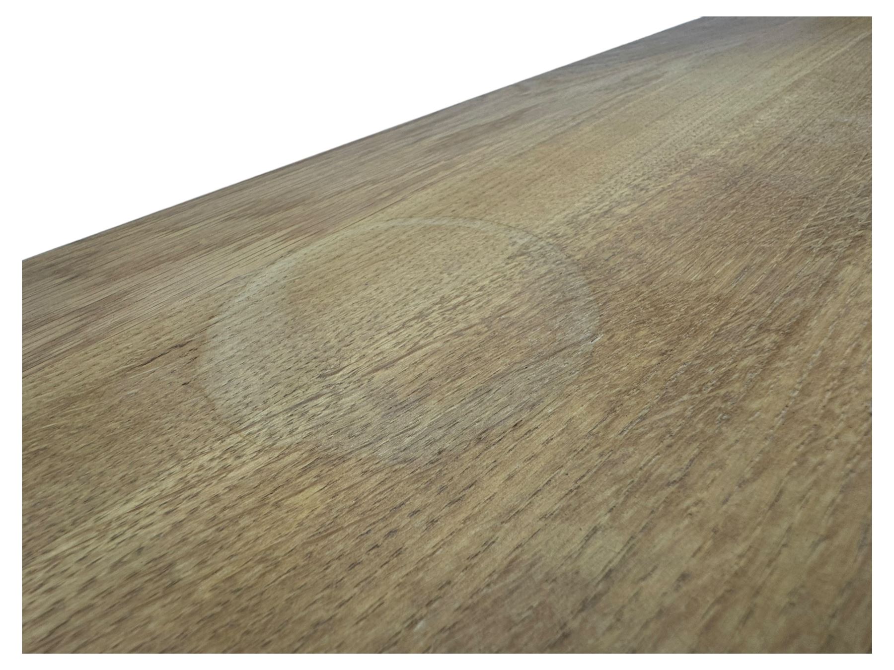 Laura Ashley - contemporary light oak console table, rectangular top over four drawers, on rectangular supports united by stretcher