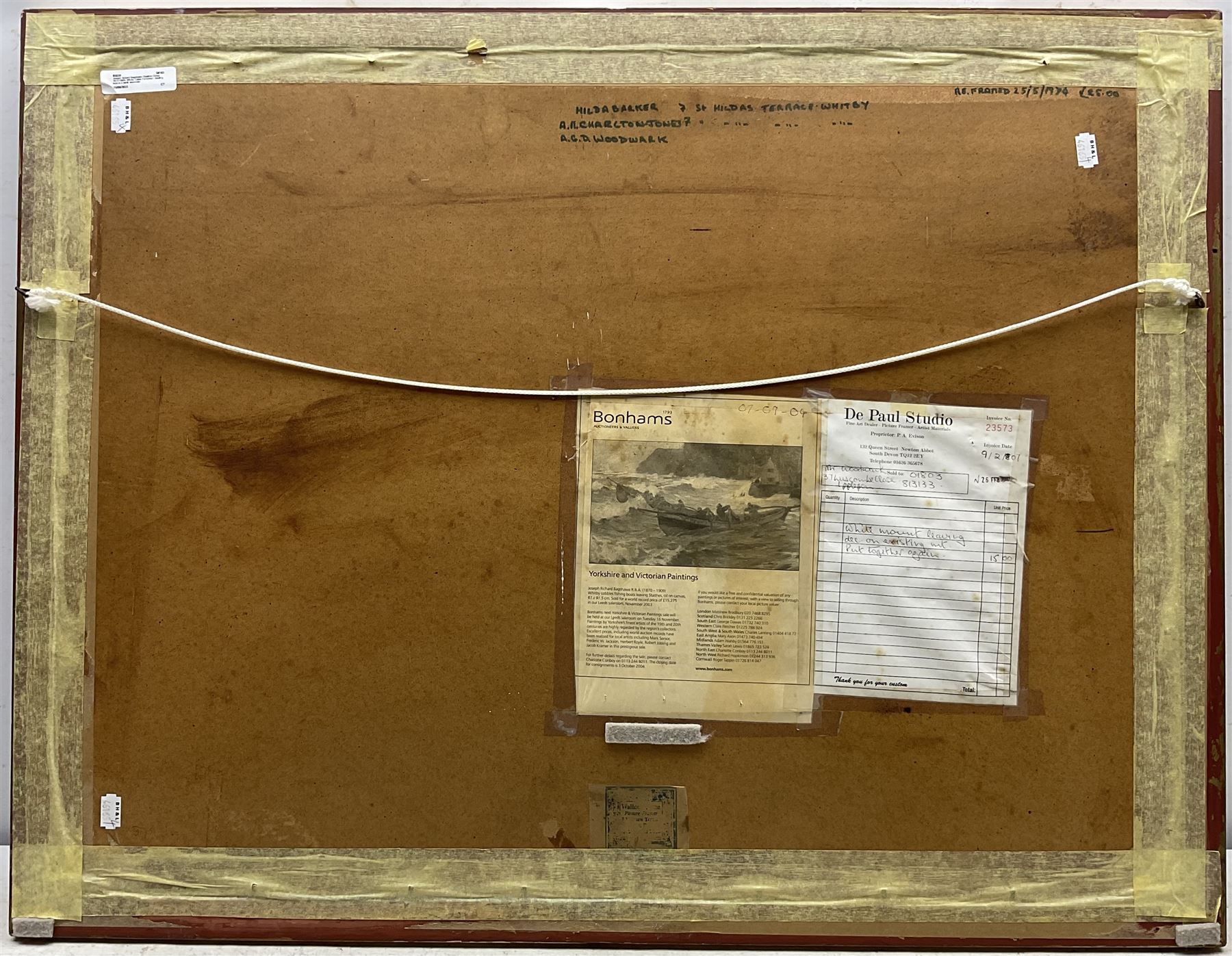 Joseph Richard Bagshawe (Staithes Group 1870-1909): Hauling the Nets off Whitby, watercolour signed 38cm x 59cm 