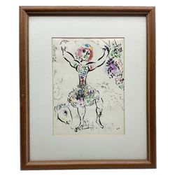 After Marc Chagall (French 1887-1985): 'La Jongleuese' (The Juggler), original colour lithograph pub. Mourlot Paris 1960, 32cm x 23cm
