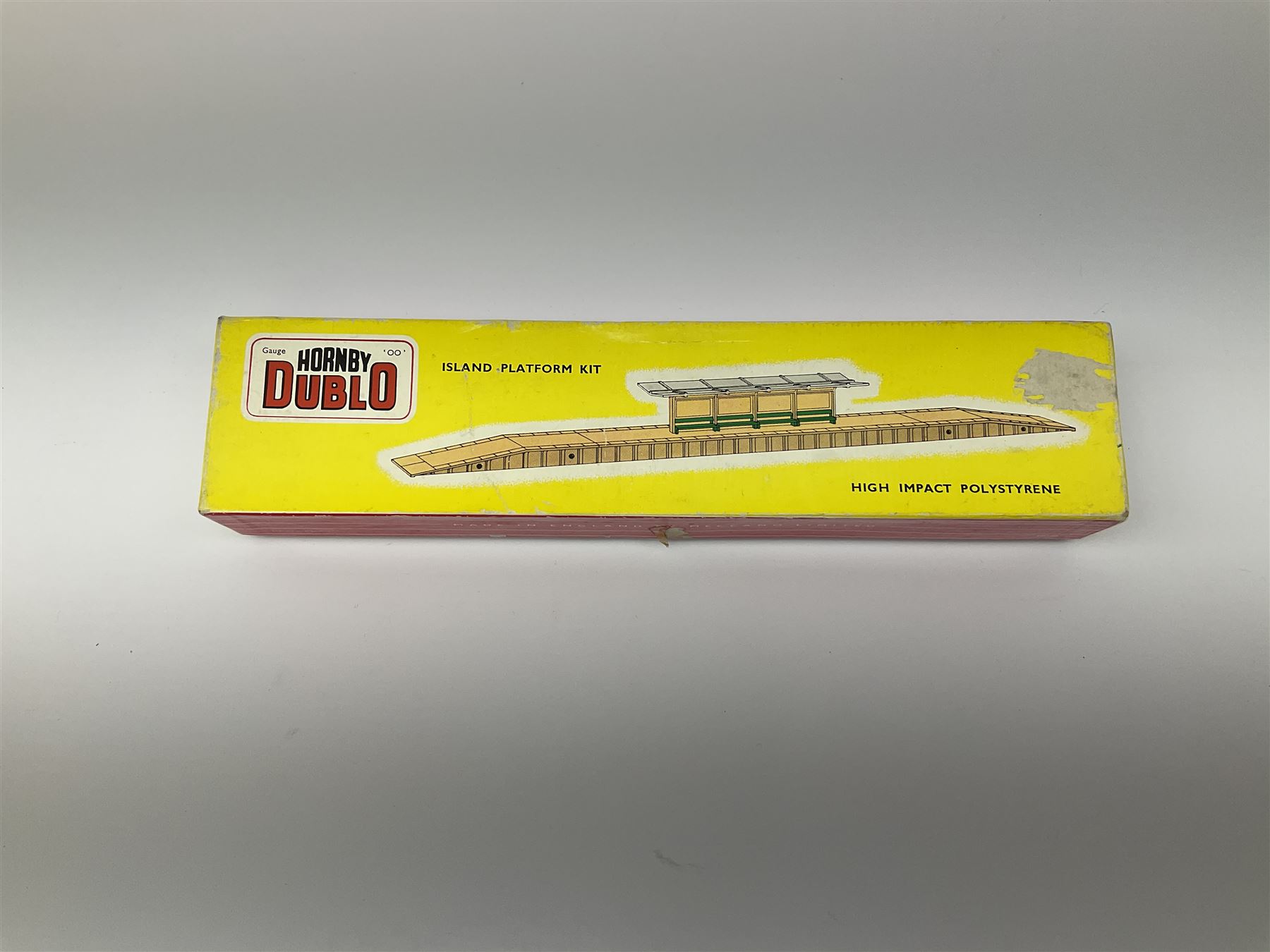 Hornby Dublo - 5006 Engine Shed Extension Kit; 5085 Suburban Station Kit with instructions; and 5030 Island Platform Kit; all in pictorial boxes; and Goods Depot Moulded Kit in box base only (4)