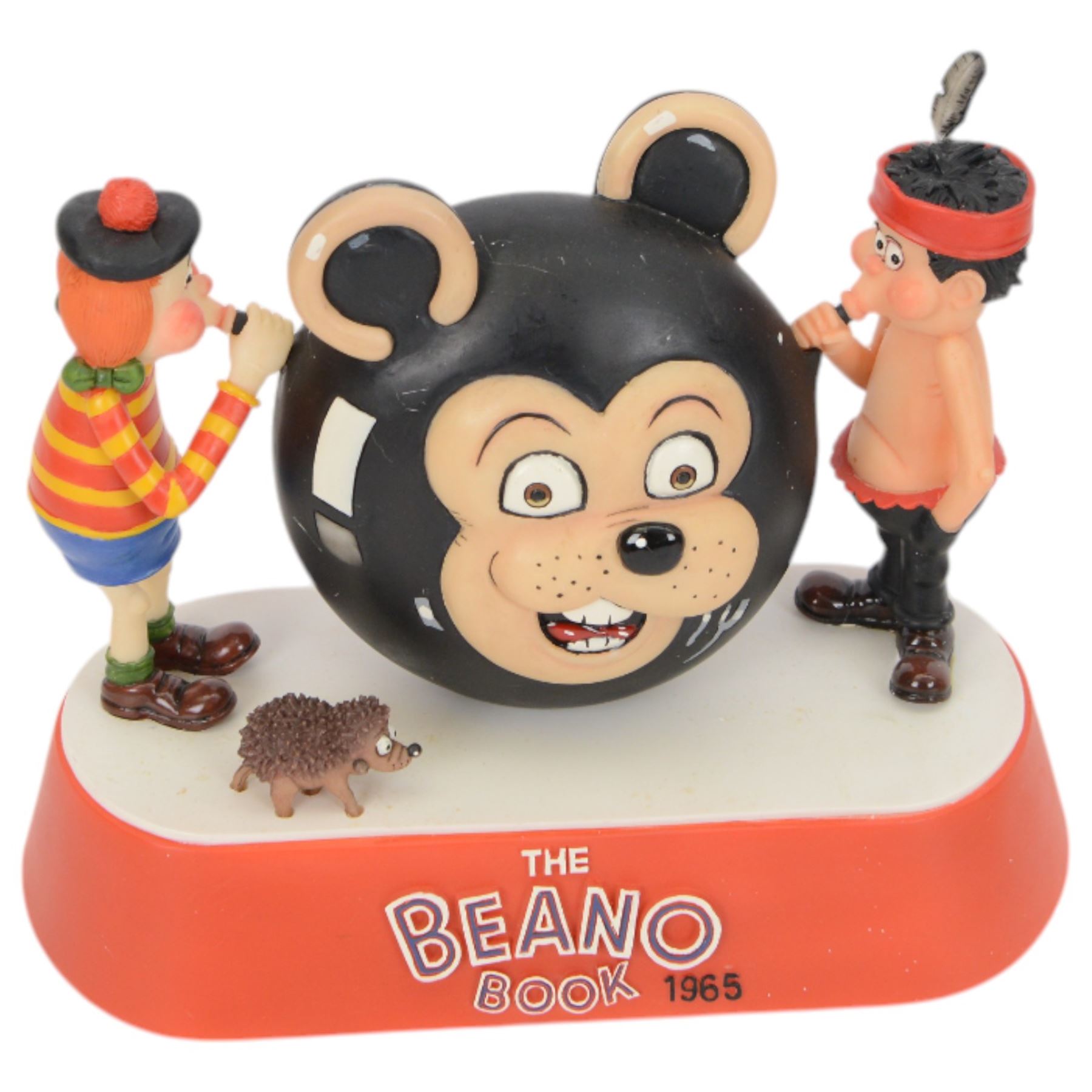 Four Robert Harrop Beano Dandy Collection figures, comprising The Roundabout Rascals BDMB1, The Beano Book Front Cover 1965 BDFC04, The Swining Scoundrels Musical Box BDM2 and Desperate Dan Gone Fishing BDS14, all limited First Edition with original boxes 