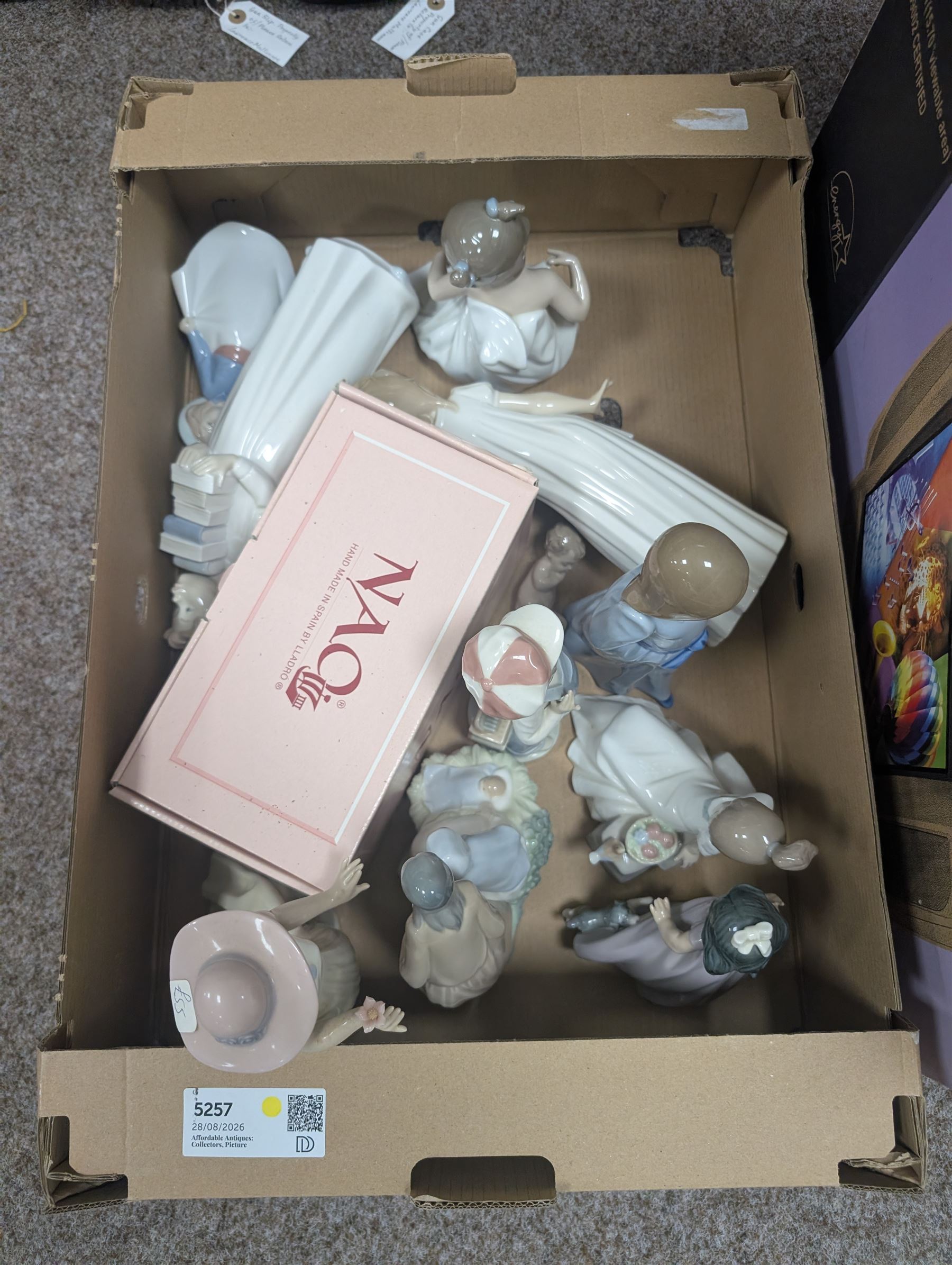 Collection of Nao figures, including boxed examples, in two boxes