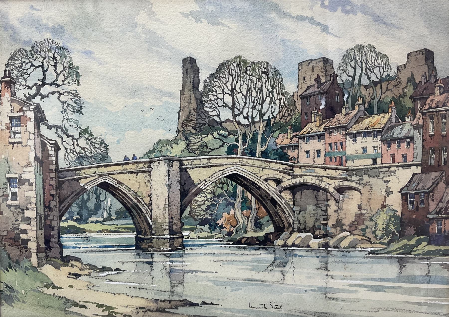 Kenneth Steel (British 1906-1970): Barnard Castle, watercolour signed 31cm x 44cm 