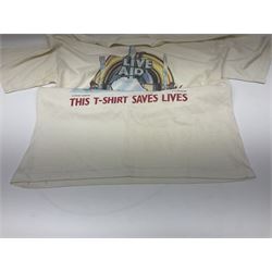 Live Aid memorabilia 13th July 1985 Wembley Stadium - Official Programme with ticket; and The Global Juke Box T-shirt