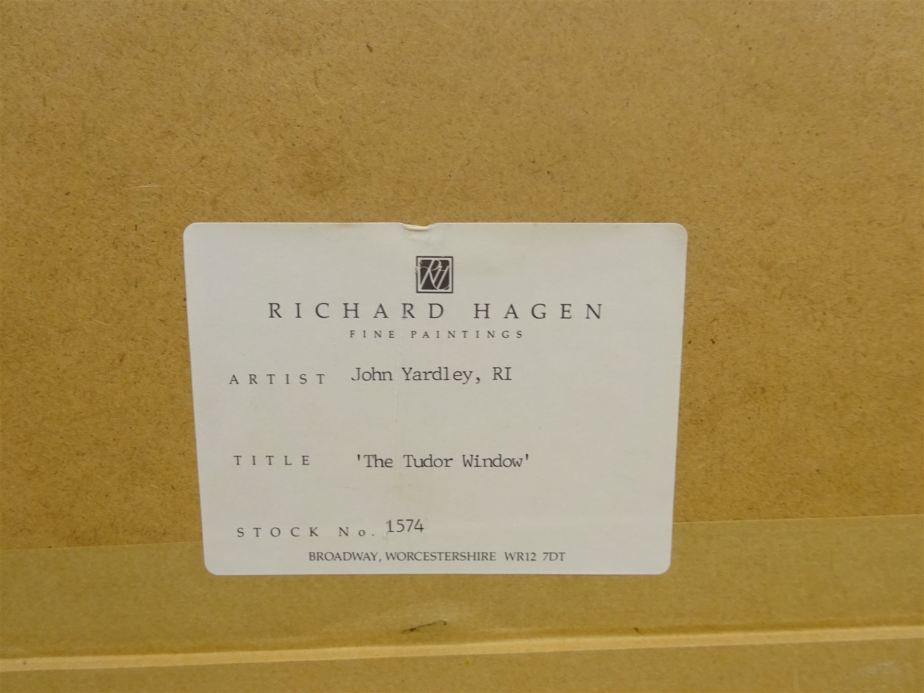 John Yardley (British 1933-): 'Tudor Window', watercolour signed, titled on Richard Hagen, Broadway gallery label verso 34cm x 24cm