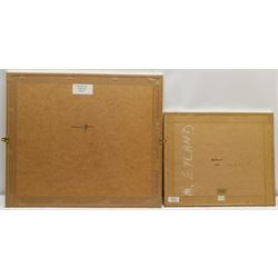 Madeleine Eyland (Belgian/British 1930-2021): 'Sleeping Waters' and 'Autumn', two pastels signed, one dated '99, titled verso 34cm x 42cm and 19cm x 26cm (2) 
Provenance: artist's studio collection. Marie-Madeleine Eyland (neé Legrain) was born in 1930 at Floriffoux, Belgium; she lived most of her life in Scarborough working as a nurse and an artist.