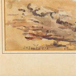 James William Booth (Staithes Group 1867-1953): View from the Beach towards Runswick Bay, watercolour signed 25cm x 36.5cm