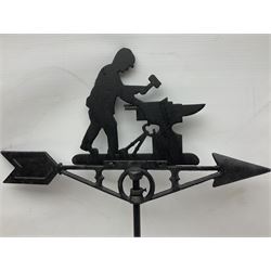 Ridge mounting weathervane with Blacksmith finial, H62 