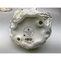 Five Royal Doulton figures from the Pretty Ladies collection, comprising Spring Ball HN5467, Autumn Ball 5465, Summer Ball HN5464, Summer HN5322 and Spring HN5321