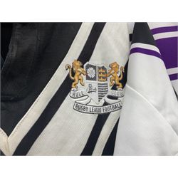 Five Hull Rugby League shirts, to include Hull FC and Hull Sharks examples