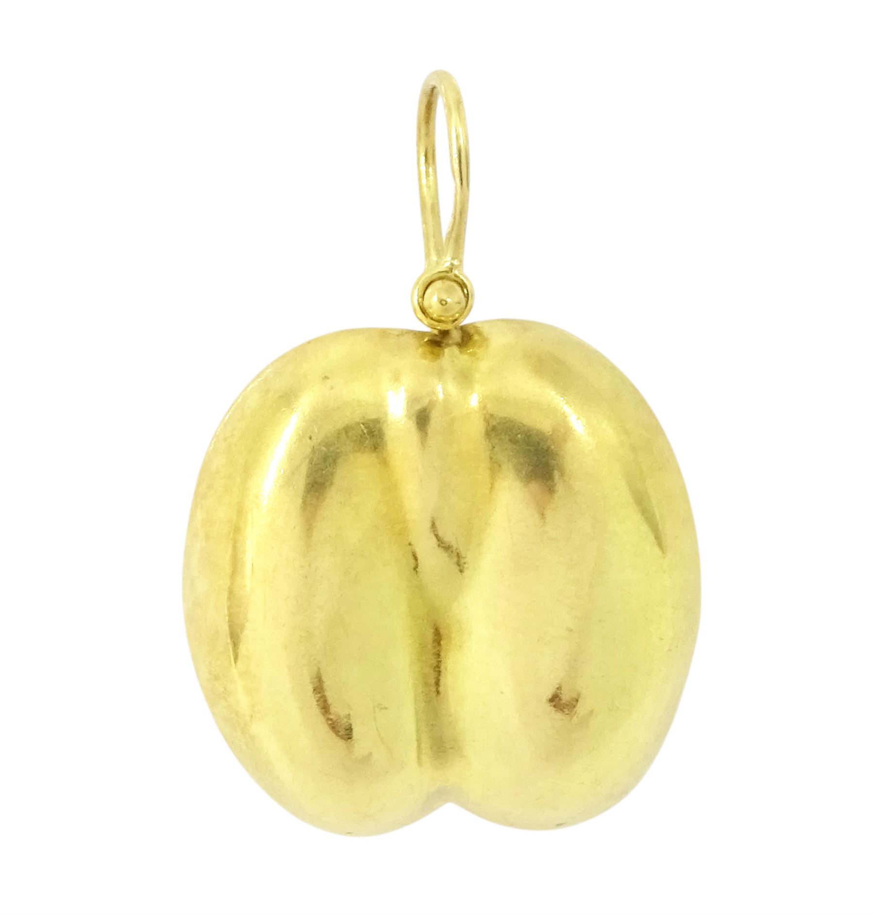 18ct gold Coco de Mer pendant, stamped
