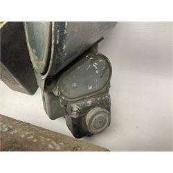 Three RAF light switches, together with military oxygen canister, batteries, gages etc  