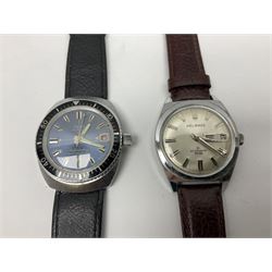 Two automatic wristwatches including Tara and Helbros and six manual wind wristwatches including Memostar alarm, Belmont alarm, Lanco, Tegrov, Superoma De Luxe and Services (8)