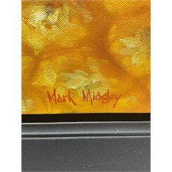 Mark Midgley (British / South Africa 1954-): Pineapples, oil on canvas laid onto board signed 81cm x 60cm