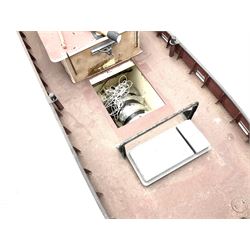 Large model of the tugboat 'Dhulia' on a wooden stand L144cm, together with a box of additional parts and plans