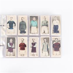 Collection of Edwardian and later Football related trading and cigarette cards, including forty-nine of fifty 1906 Ogden's Football Club Colours, 1922 PALS Footall series, ninety of one hundred 1925 Gallaher Famous Footballers, complete set of forty-four 1926 Ogden's Captains of Association Football Clubs and Colours, complete set of fifty 1927 Players Football Caricatures by MAC,  complete set of fifty 1927 Players Football Caricatures by RIP,  complete set of fifty 1930 Players Association Cup Winners, complete set of 50 1933 Ogdens AFC Nicknames etc, housed in brown cigarette card album