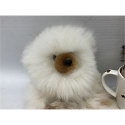 Charlie Bears - limited edition Minimo Collection 'Cappuccino' No.184/1000 and 'Espresso' No.21/1000; each with labels and complete with purpose made ceramic cups and saucers; Bearhouse emu; and Alpaca Collection teddy bear No.5800S (4)