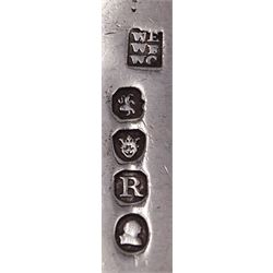 Four George III silver Old English pattern table spoons, hallmarked Stephen Adams I, London 1776, London 1794, makers mark partly worn and indistinct, William Eley, William Fearn & William Chawner, London 1812, and London, makers mark and date letter worn and indistinct possibly William Chawner II,1817, approximate total weight 8.42 ozt (262 grams)