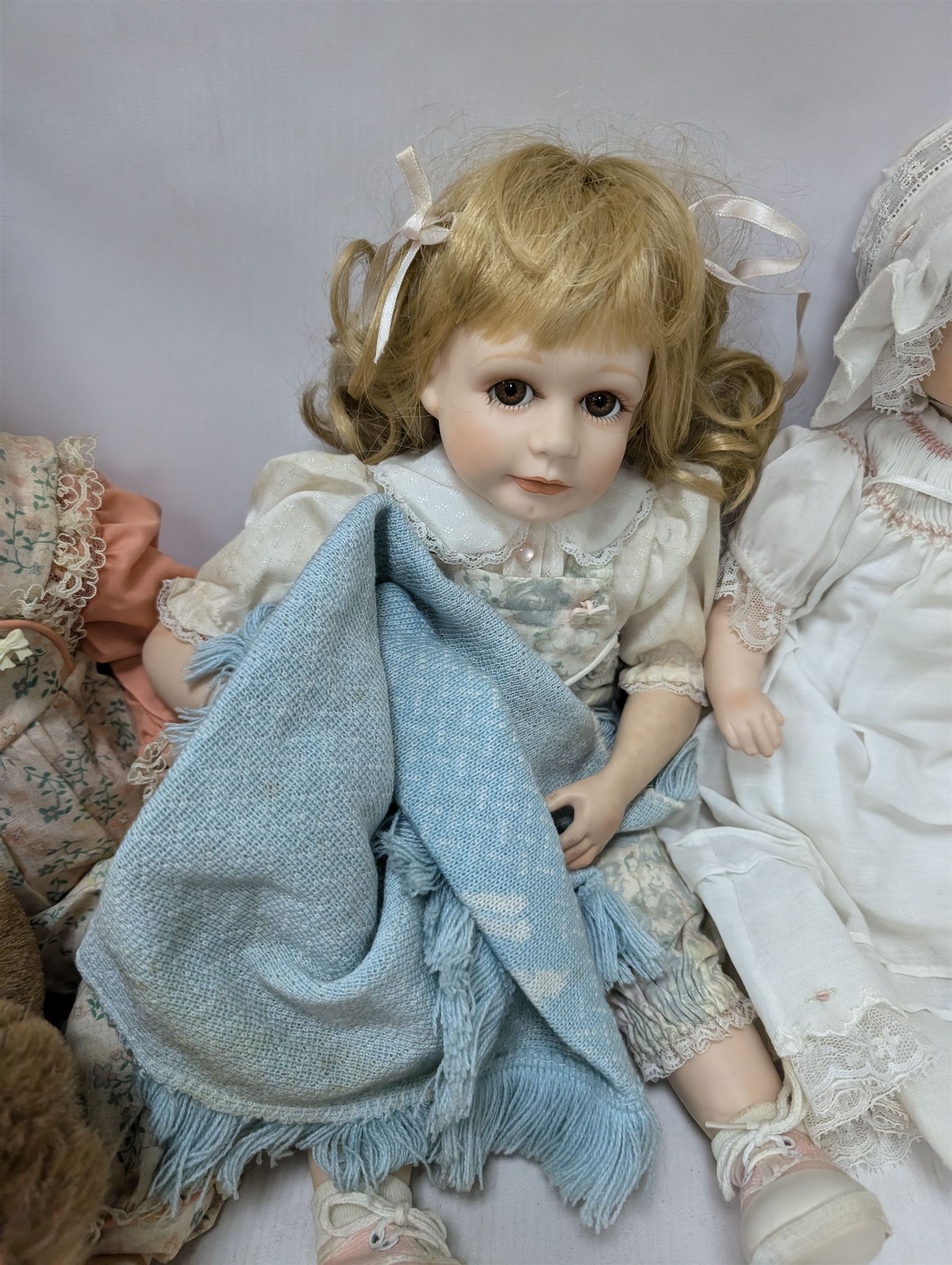 Four Hamilton Collection porcelain dolls, with certificates