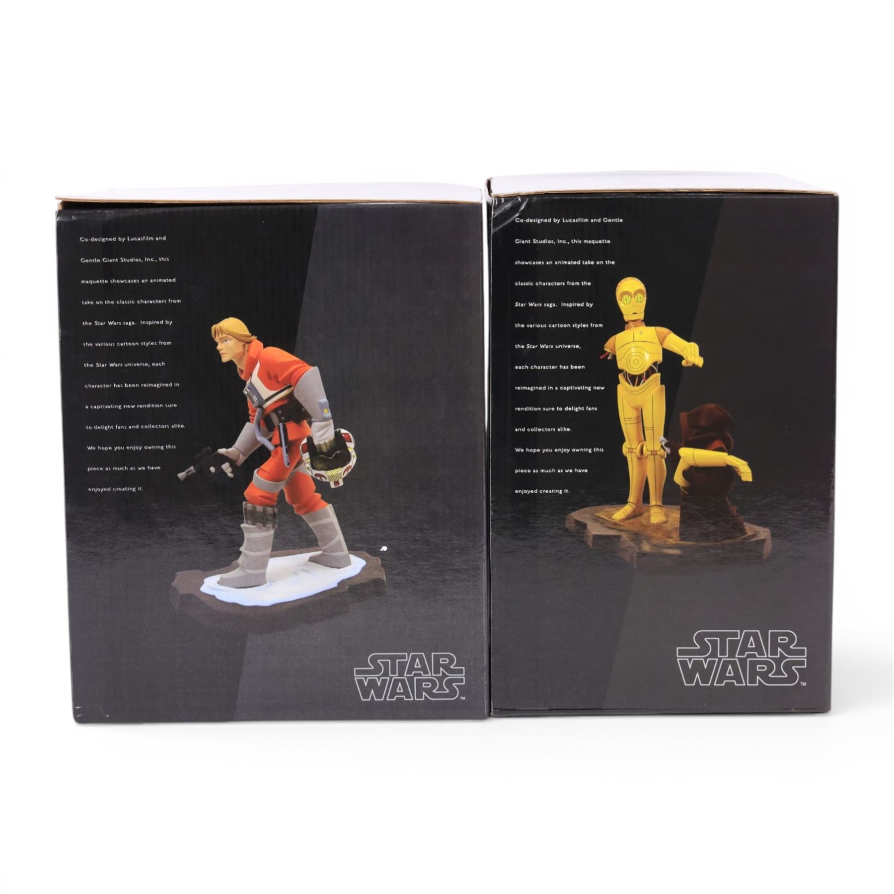 Two limited edition Gentle Giant Star Wars Animated Maquettes, comprising Luke Skywalker and C-3PO, both boxed