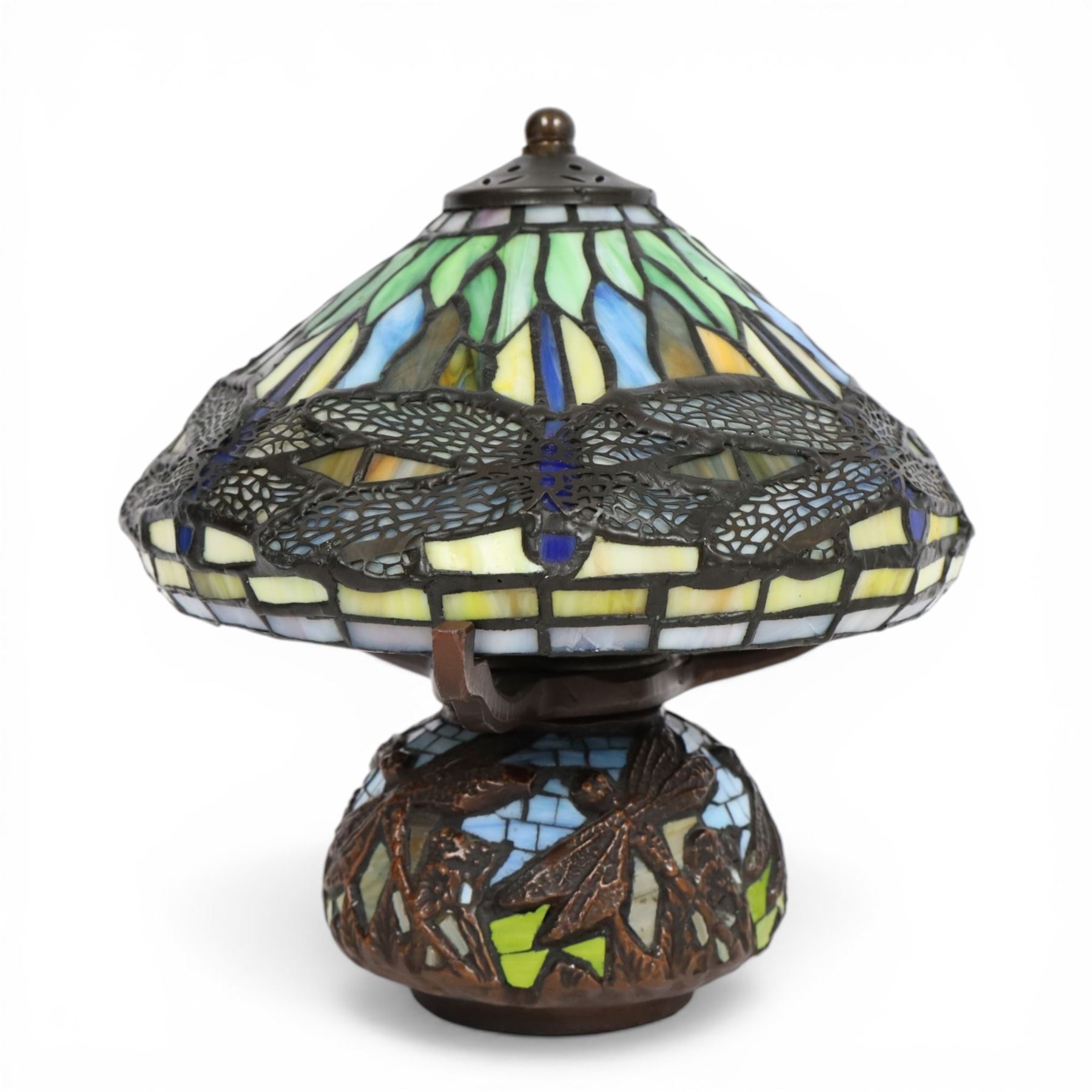 Tiffany style dragonfly table lamp, H24cm