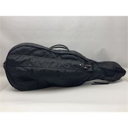Gear4Music three-quarter sized cello with 70cm one-piece back and spruce top; bears maker's label; L112cm overall; in soft carrying case with Erich Steiner bow