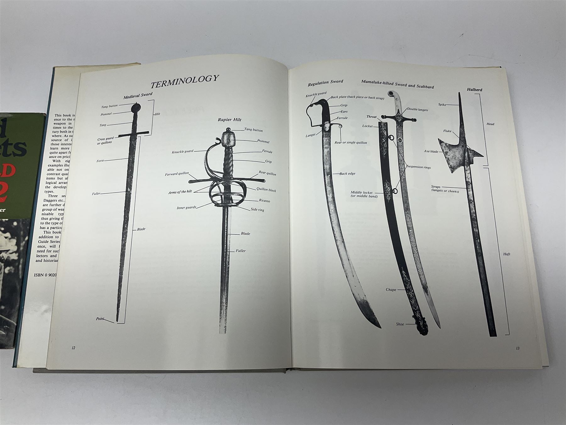 Five reference books on swords and bayonets comprising Skennerton & Richardson: British & Commonwealth Bayonets; Paul Keisling: Bayonets of the World; Leslie Southwick: The Price Guide to Antique Edged Weapons; J. Anthony Carter: Allied Bayonets of World War Two; and Les Armes Blanche (5)