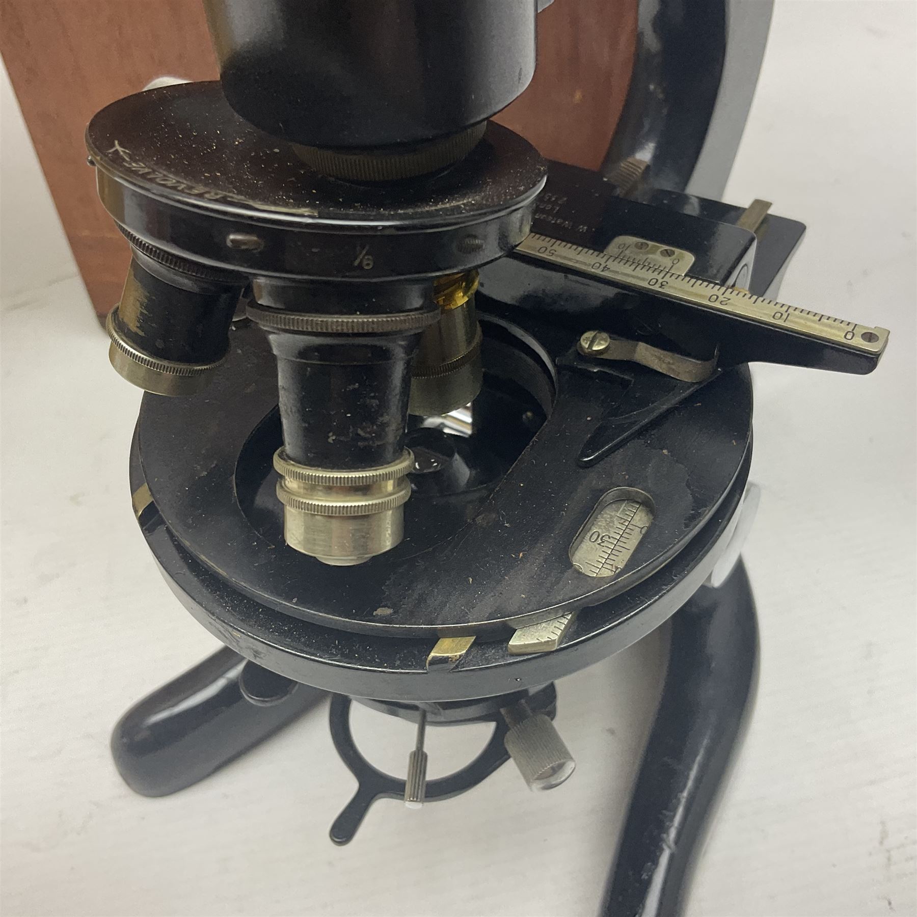 20th century W. Watson & Sons Bactil-60 binocular microscope no 143202, in original box, together with W. Watson & Sons microscope no 82904 in original box 