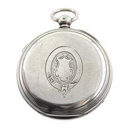 Victorian silver centre seconds key wound chronograph pocket watch No. 31741, white enamel dial with Roman numerals, outer seconds track numbered 25-300, case by Samuel Yeomans, Chester 1882