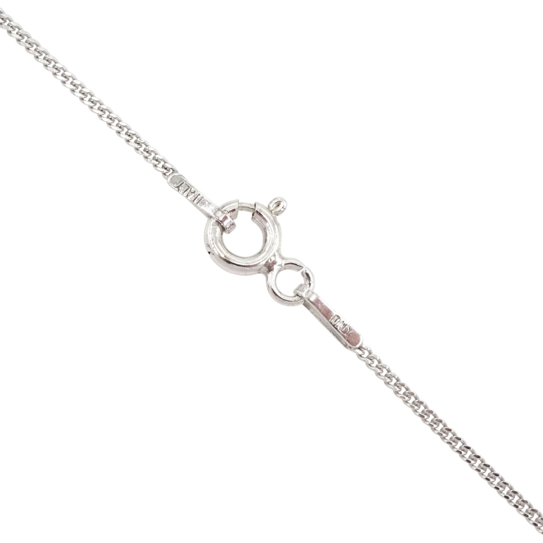 Silver carved aquamarine and diamond pendant necklace, stamped 925, aquamarine approx 12.45 carat, total diamond weight approx 1.05 carat