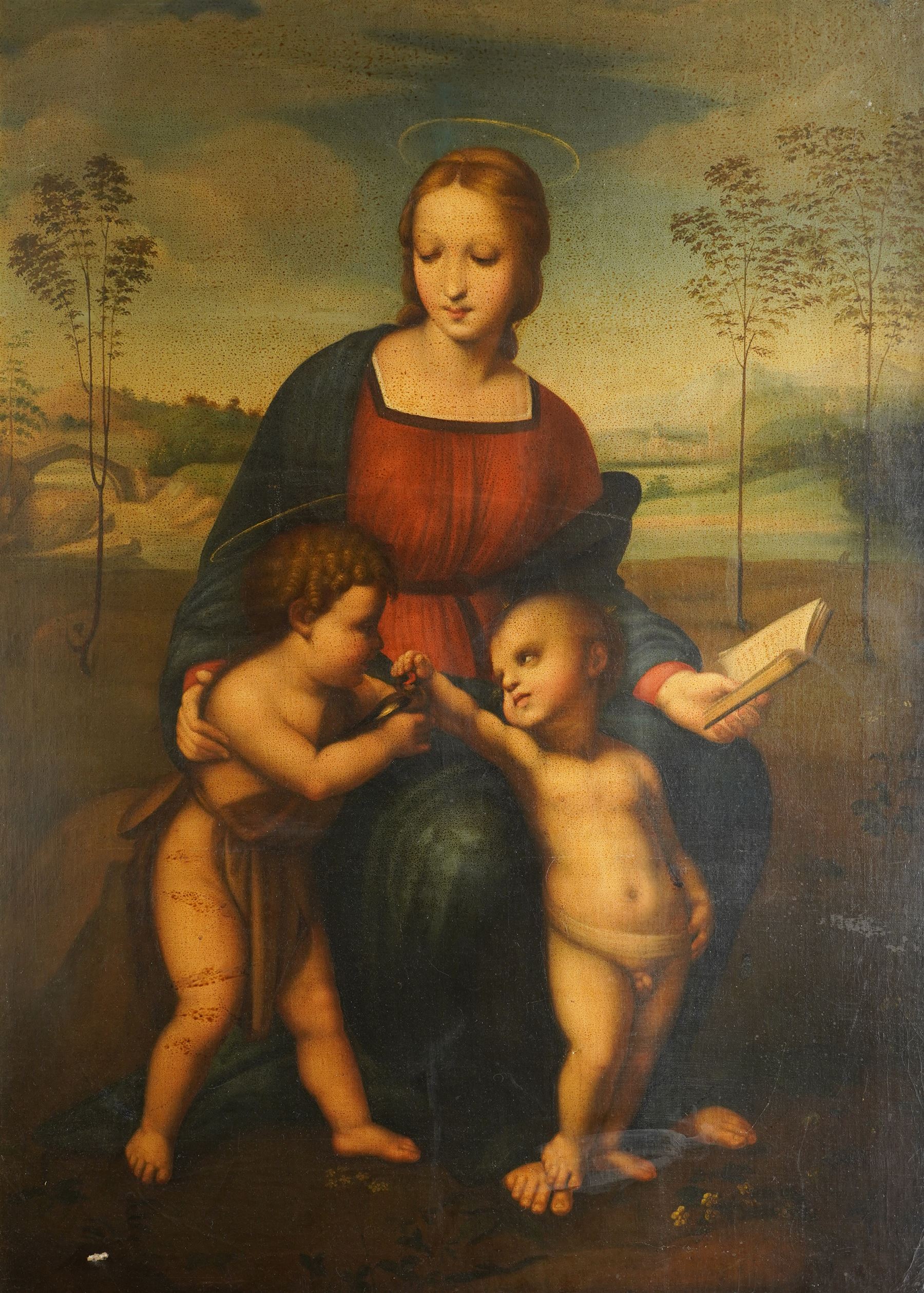 After Raffaello Sanzio da Urbino 'Raphael' (Italian 1483-c.1520): 'Madonna del Cardellino' (Madonna of the Goldfinch), 18th/19th century oil on canvas unsigned 103cm x 73cm