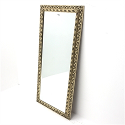  Rectangular gilt framed bevel edge wall mirror, W58cm, H131cm  