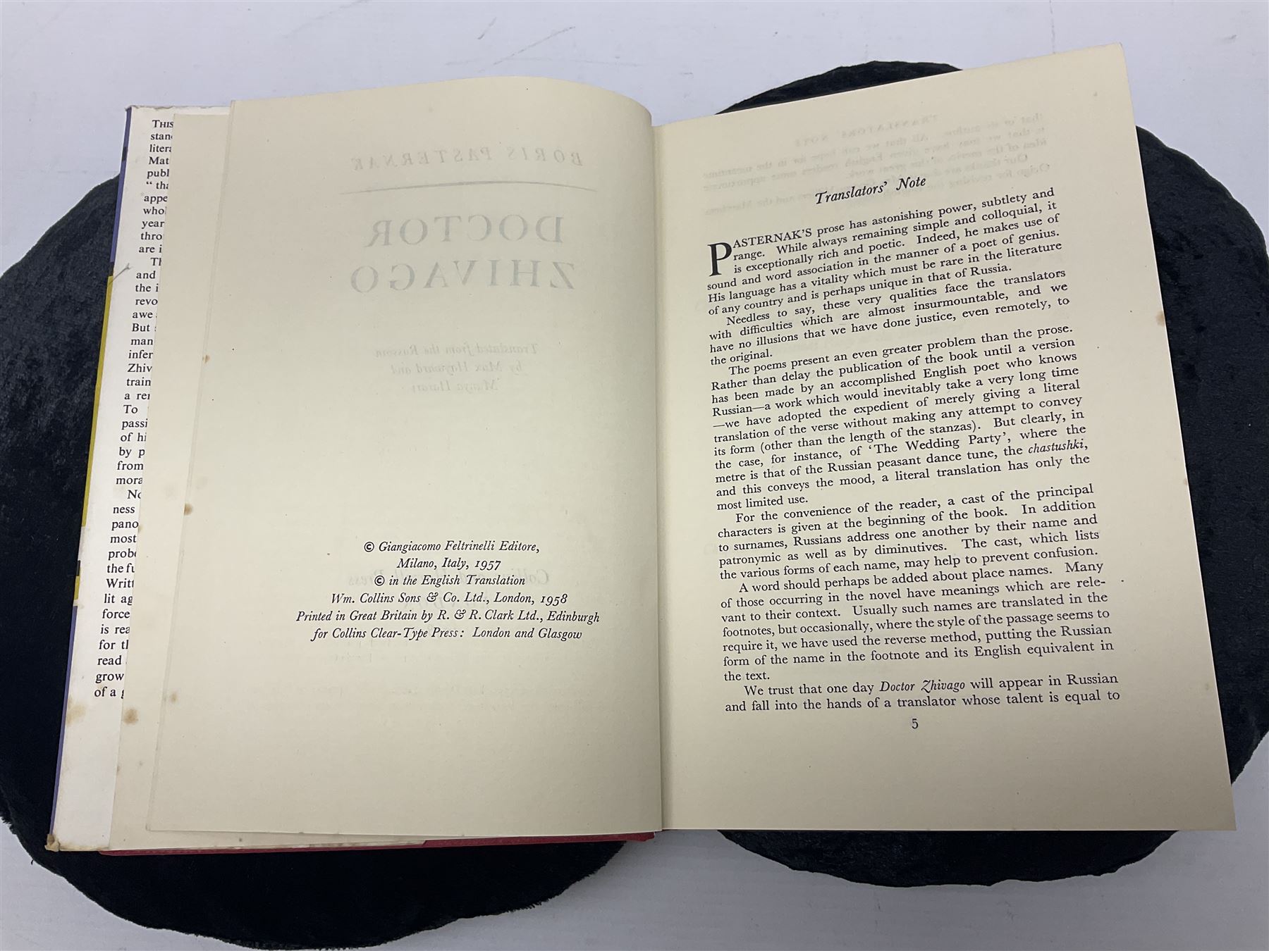 Boris Pasternak; Doctor Zhivago, Wm Collins Sons & Co, 1958, first English edition 