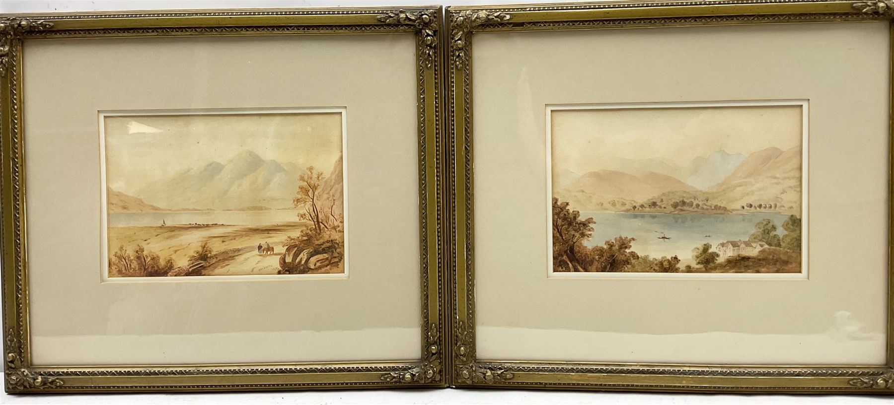 H R Asquith (British early 19th century): Fjord Scenes, pair watercolours signed and dated 1813, 16cm x 24cm (2)