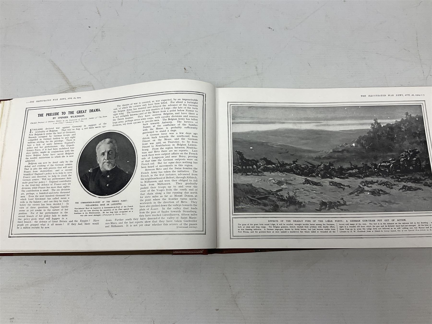 The Illustrated War News - Being a Pictorial Record of the Great War. Parts 1 -96 August 12th 1014 - June 7th 1916 uniformly bound in eight oblong quarto volumes with half-leather/gilt binding. Published by The Illustrated London News (8)
