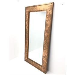 Large rectangular acid copper wash finish mirror 