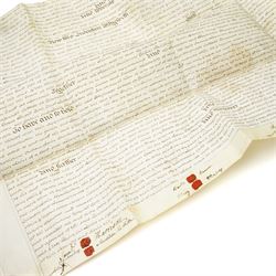  18th century indenture of three parts between William Heaton, Mercer of Doncaster, John Dunhill, Gentleman of Doncaster and Thomas Trout, Labourer 1781 and one other 18th century indenture (2) 