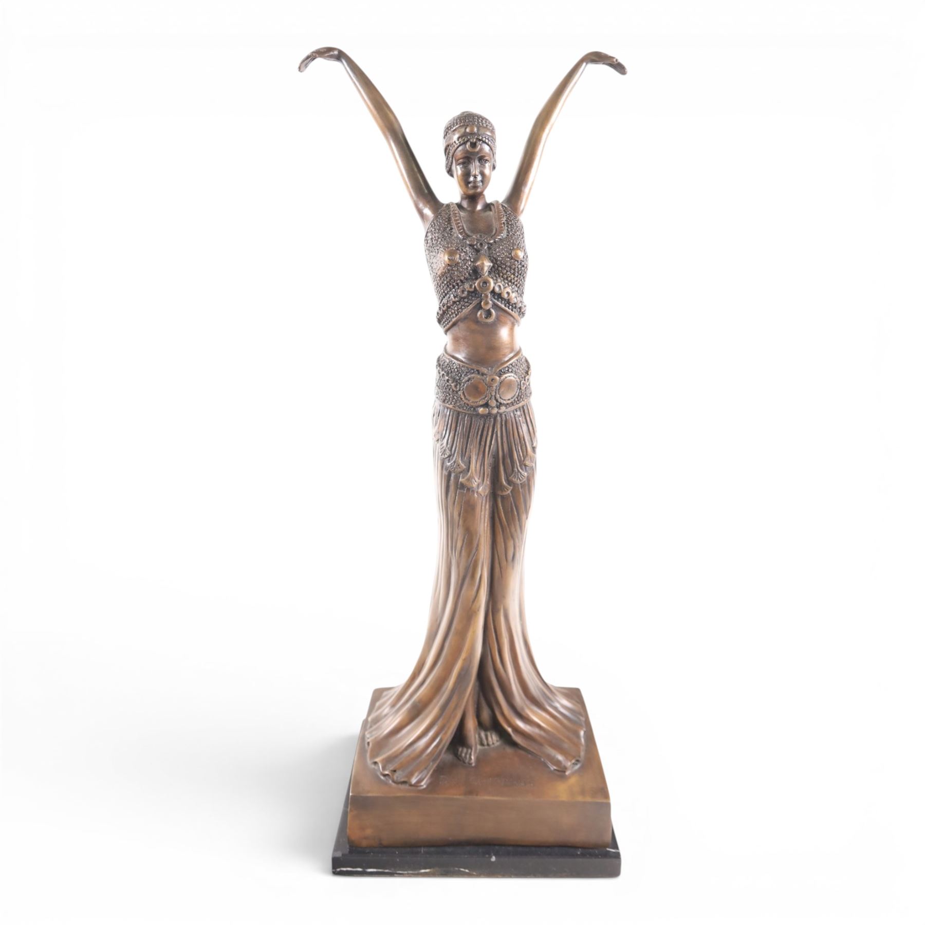 After Chiparus three Art Deco figures modelled dances, H60cm 