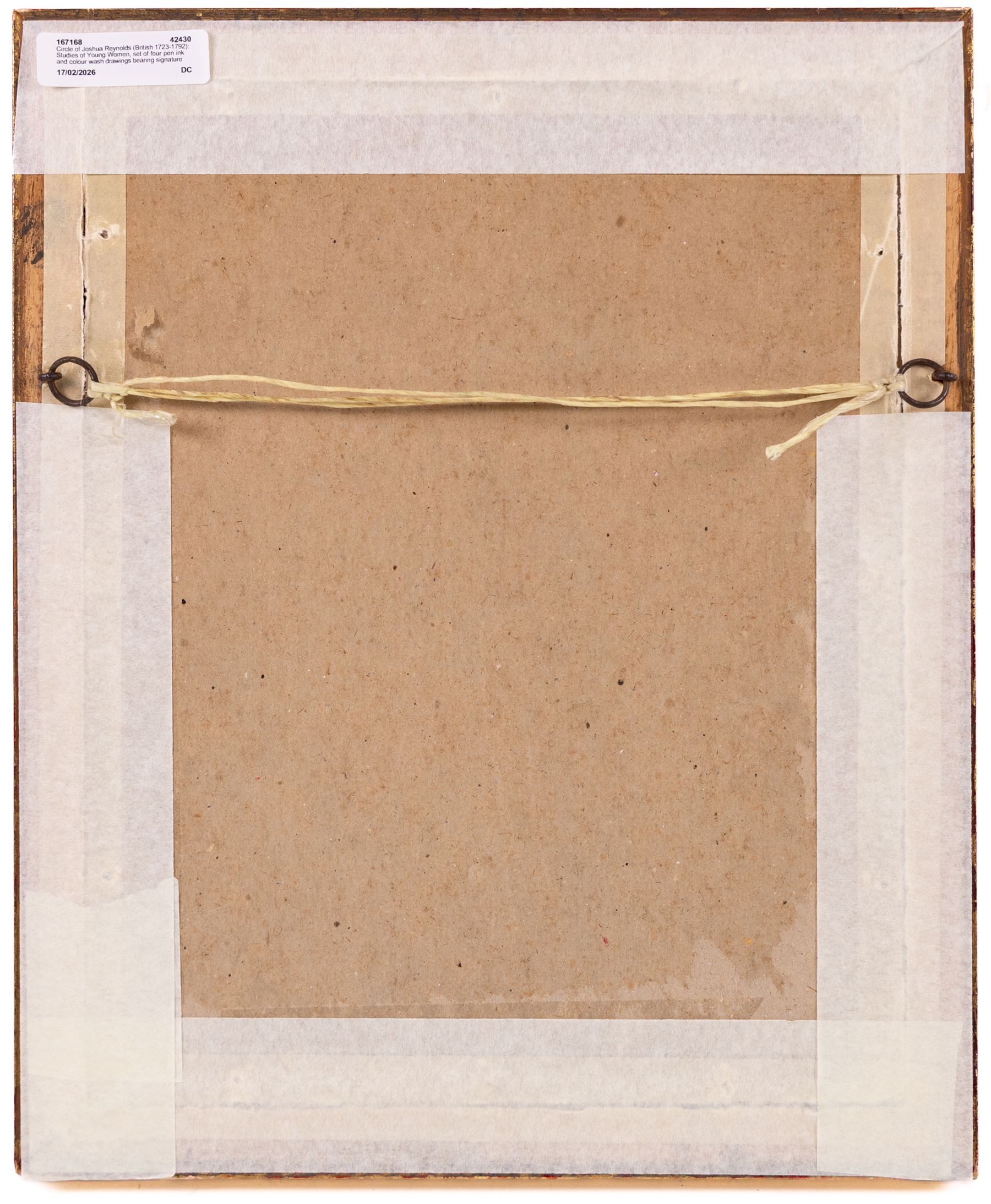 Follower of Joshua Reynolds (British 1723-1792): Studies of Young Women, set of four pen ink and colour wash drawings bearing signature and dated 1759, 20cm x 13cm - 15cm x 9cm (4)