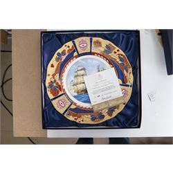 Royal Worcester seven Nelson collection plates, limited edition, comprising two Battle of Cape St Vincent, two Battle of Trafalgar, two Battle of Copenhagen and Battle of the Nile, all with certificates and original boxes 