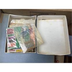 Great British and World stamps, including Austria, Hungary, Switzerland, France, Italy, Sweden, United States of America etc, various first day covers, stamps on envelope pieces etc, housed in albums, folders and loose, in three boxes