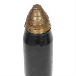 WWI inert artillery shell with fuse cone, H32cm