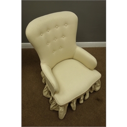 Beech framed upholstered bedroom chair