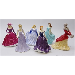  Six Royal Worcester ltd. ed. Les Petites figures: Isla Scotland, Victoria, Emily, Grace, Poppy and Lara Christmas Morning, as new, boxed (6)  