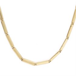 Gold rectangular link chain necklace stamped 585 and 375