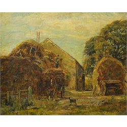 Herbert F Royle (British 1870-1958): The Stack Yard, oil on canvas signed 50cm x 60cm