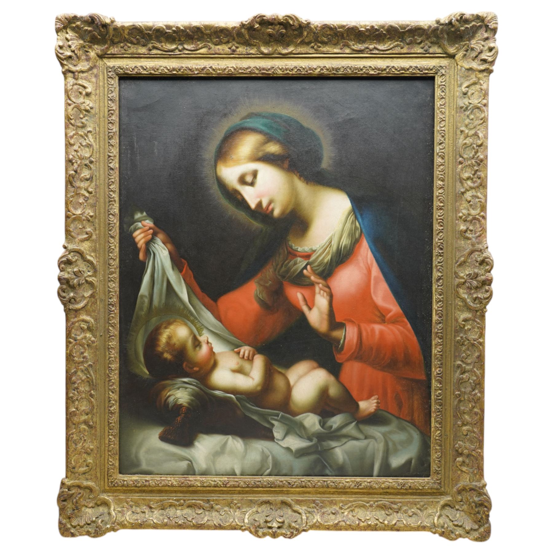 After Carlo Dolci (Florence 1616-1686): 'The Madonna and Child', 19th century oil on canvas unsigned 58cm x 46cm