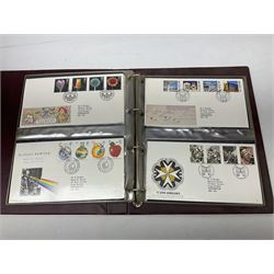 Royal Mail first day covers, mostly with special postmarks, housed in three ring binder folders